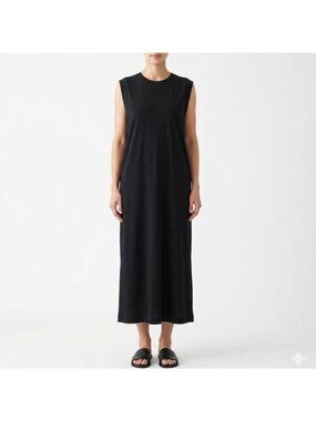 Old Navy Muscle Tank Midi Column Shift T-shirt Dress Black Women Size M Casual